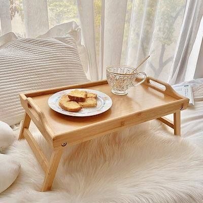 صينية وترابيزة فطار خشب بامبو - 60*30 سم