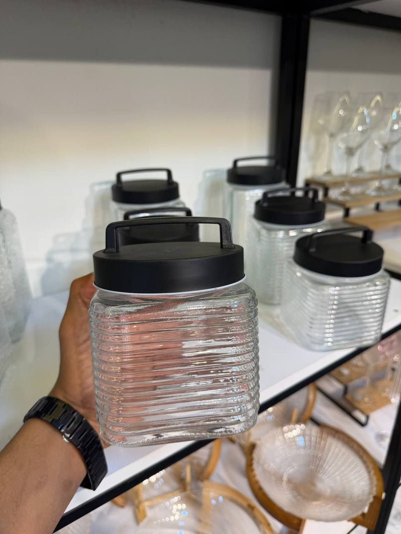 طقم برطمان بقوليات مربع 3 قطع