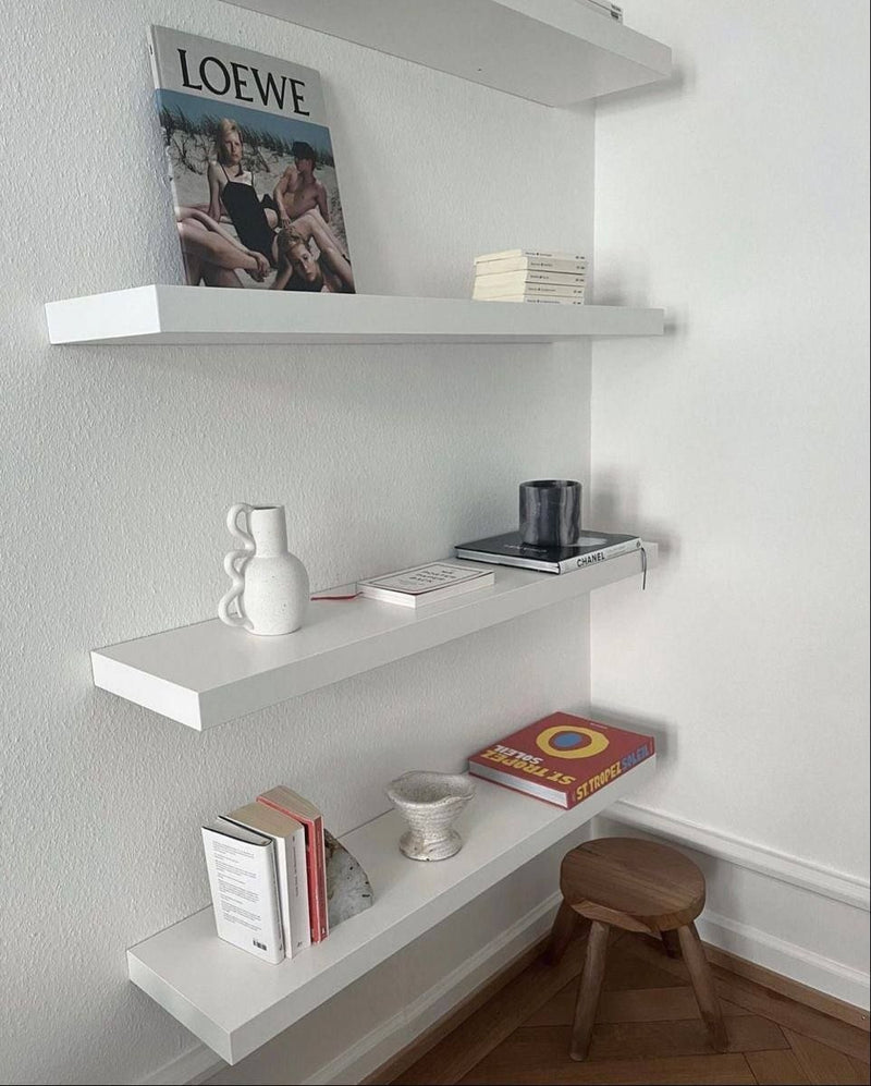 طقم رف ديكور طاير خشب MDF - 3 قطع أبيض